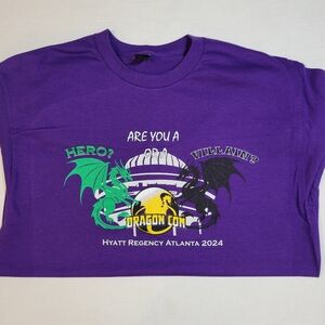 Dragon Con 2024 Hyatt Regency Atlanta: Unisex Medium 100% Cotton Purple T-shirt